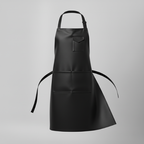 Mandil Ejecutivo Pro negro con doble bolsa frontal y logo personalizado